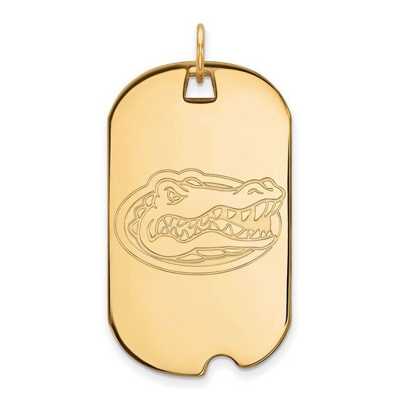 10k Yellow Gold U of Florida Large Dog Tag Pendant